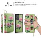 For Samsung Galaxy Note20 POLA Flower Multi-functional Zipper Wallet Leather Phone Case(Green) - 3