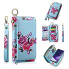 For Samsung Galaxy Note20 POLA Flower Multi-functional Zipper Wallet Leather Phone Case(Sky Blue) - 1