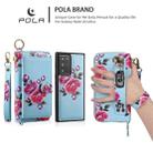 For Samsung Galaxy Note20 POLA Flower Multi-functional Zipper Wallet Leather Phone Case(Sky Blue) - 3