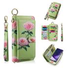 For Samsung Galaxy Note20 Ultra  POLA Flower Multi-functional Zipper Wallet Leather Phone Case(Green) - 1