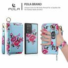 For Samsung Galaxy Note20 Ultra  POLA Flower Multi-functional Zipper Wallet Leather Phone Case(Sky Blue) - 3