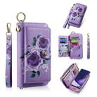 For Samsung Galaxy Note20 Ultra  POLA Flower Multi-functional Zipper Wallet Leather Phone Case(Purple) - 1