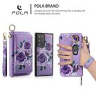 For Samsung Galaxy Note20 Ultra  POLA Flower Multi-functional Zipper Wallet Leather Phone Case(Purple) - 3