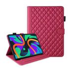 For Lenovo Tab M11 / Xiaoxin Pad 11 2024 Rhombus Lattice Leather Tablet Case(Red) - 1