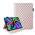 For Lenovo Tab M11 / Xiaoxin Pad 11 2024 Rhombus Lattice Leather Tablet Case(Rose Gold) - 1