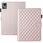 For Lenovo Tab M11 / Xiaoxin Pad 11 2024 Rhombus Lattice Leather Tablet Case(Rose Gold) - 3