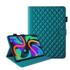 For Lenovo Tab M11 / Xiaoxin Pad 11 2024 Rhombus Lattice Leather Tablet Case(Dark Green) - 1