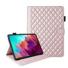 For Lenovo Xiaoxin Pad Pro 12.7 Rhombus Lattice Leather Tablet Case(Rose Gold) - 1