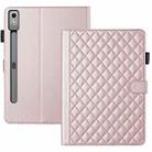 For Lenovo Xiaoxin Pad Pro 12.7 Rhombus Lattice Leather Tablet Case(Rose Gold) - 3