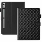 For Lenovo Xiaoxin Pad Pro 12.7 Rhombus Lattice Leather Tablet Case(Black) - 3