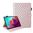 For Lenovo Xiaoxin Pad Pro 11.5 2023 Rhombus Lattice Leather Tablet Case(Rose Gold) - 1