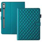 For Lenovo Tab P11 Gen 2 Rhombus Lattice Leather Tablet Case(Dark Green) - 3
