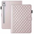 For Lenovo Xiaoxin Pad Pro 12.7 2025 Rhombus Lattice Leather Tablet Case(Rose Gold) - 3