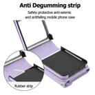 For Samsung Galaxy Z Flip5 Splicing Rhombic Texture Phone Case with Long & Short Lanyard, Not Included Pen(Purple) - 3