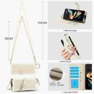 For Samsung Galaxy Z Fold4 Splicing Rhombic Texture Phone Case with Long & Short Lanyard, Not Included Pen(Beige) - 3