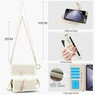 For Samsung Galaxy Z Fold5 Splicing Rhombic Texture Phone Case with Long & Short Lanyard, Not Included Pen(Beige) - 3