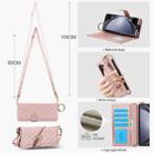 For Samsung Galaxy Z Fold5 Splicing Rhombic Texture Phone Case with Long & Short Lanyard, Not Included Pen(Rose Gold) - 3