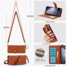 For Samsung Galaxy Z Fold5 Splicing Rhombic Texture Phone Case with Long & Short Lanyard, Not Included Pen(Brown) - 3