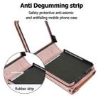 For Samsung Galaxy Z Flip7 5G Splicing Rhombic Texture Phone Case with Long & Short Lanyard, Not Included Pen(Rose Gold) - 3