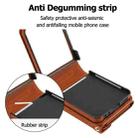 For Samsung Galaxy Z Flip7 5G Splicing Rhombic Texture Phone Case with Long & Short Lanyard, Not Included Pen(Brown) - 3