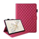 For Honor Pad 9 Rhombus Lattice Leather Tablet Case(Red) - 1