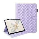 For Honor Pad 9 Rhombus Lattice Leather Tablet Case(Purple) - 1