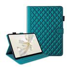 For Honor Pad 9 Rhombus Lattice Leather Tablet Case(Dark Green) - 1