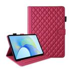 For Honor Pad X9 / X8 Pro Rhombus Lattice Leather Tablet Case(Red) - 1