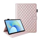 For Honor Pad X9 / X8 Pro Rhombus Lattice Leather Tablet Case(Rose Gold) - 1