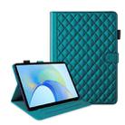 For Honor Pad X9 / X8 Pro Rhombus Lattice Leather Tablet Case(Dark Green) - 1