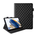 For Samsung Galaxy Tab A8 10.5 Rhombus Lattice Leather Smart Tablet Case(Black) - 1