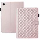 For Samsung Galaxy Tab A9 Rhombus Lattice Leather Tablet Case(Rose Gold) - 3