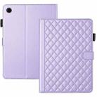 For Samsung Galaxy Tab A9 Rhombus Lattice Leather Tablet Case(Purple) - 3