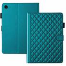 For Samsung Galaxy Tab A9 Rhombus Lattice Leather Tablet Case(Dark Green) - 3