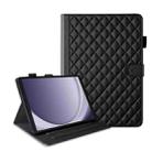 For Samsung Galaxy Tab A9 Rhombus Lattice Leather Tablet Case(Black) - 1