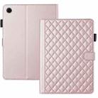 For Samsung Galaxy Tab A9+ Rhombus Lattice Leather Tablet Case(Rose Gold) - 3