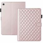 For Samsung Galaxy Tab S6 Lite 2024 Rhombus Lattice Leather Tablet Case(Rose Gold) - 3