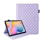 For Samsung Galaxy Tab S6 Lite 2024 Rhombus Lattice Leather Tablet Case(Purple) - 1