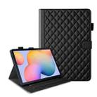 For Samsung Galaxy Tab S6 Lite 2024 Rhombus Lattice Leather Tablet Case(Black) - 1