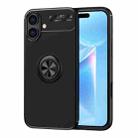 For iPhone 16 Plus Metal Ring Holder TPU Phone Case(Black) - 1