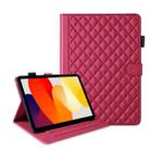 For Xiaomi Redmi Pad SE Rhombus Lattice Leather Tablet Case(Red) - 1