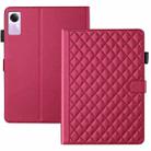 For Xiaomi Redmi Pad SE Rhombus Lattice Leather Tablet Case(Red) - 3