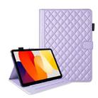 For Xiaomi Redmi Pad SE Rhombus Lattice Leather Tablet Case(Purple) - 1