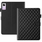 For Xiaomi Redmi Pad SE Rhombus Lattice Leather Tablet Case(Black) - 3
