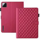 For Xiaomi Pad 6S Pro 12.4 Rhombus Lattice Leather Tablet Case(Red) - 3