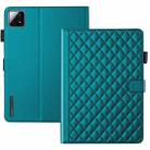 For Xiaomi Pad 6S Pro 12.4 Rhombus Lattice Leather Tablet Case(Dark Green) - 3