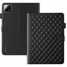 For Xiaomi Pad 6S Pro 12.4 Rhombus Lattice Leather Tablet Case(Black) - 3