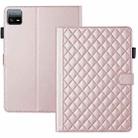 For Xiaomi Pad 6 / 6 Pro Rhombus Lattice Leather Tablet Case(Rose Gold) - 3