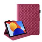 For Xiaomi Redmi Pad SE 8.7 Rhombus Lattice Leather Tablet Case(Red) - 1