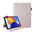 For Xiaomi Redmi Pad SE 8.7 Rhombus Lattice Leather Tablet Case(Rose Gold) - 1